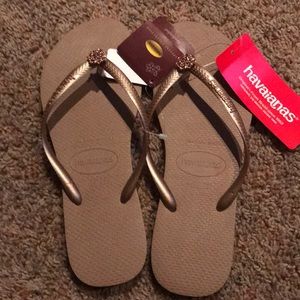 Rose Gold Havaianas Flip Flops